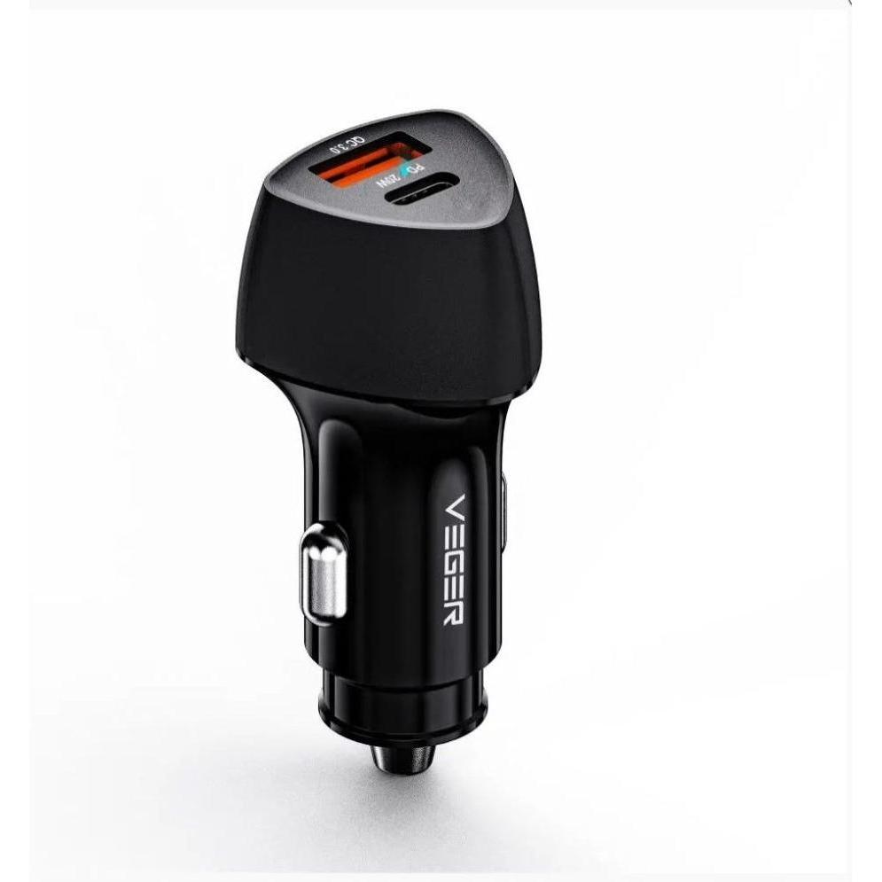 Veger Auto charger CC50 Rigorous PD38W (1A1C) car charger Black, Adattatore per auto