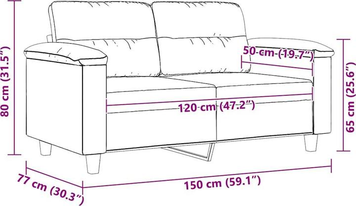 Produktbild vidaXL 2-Sitzer-Sofa (2-Sitzer)