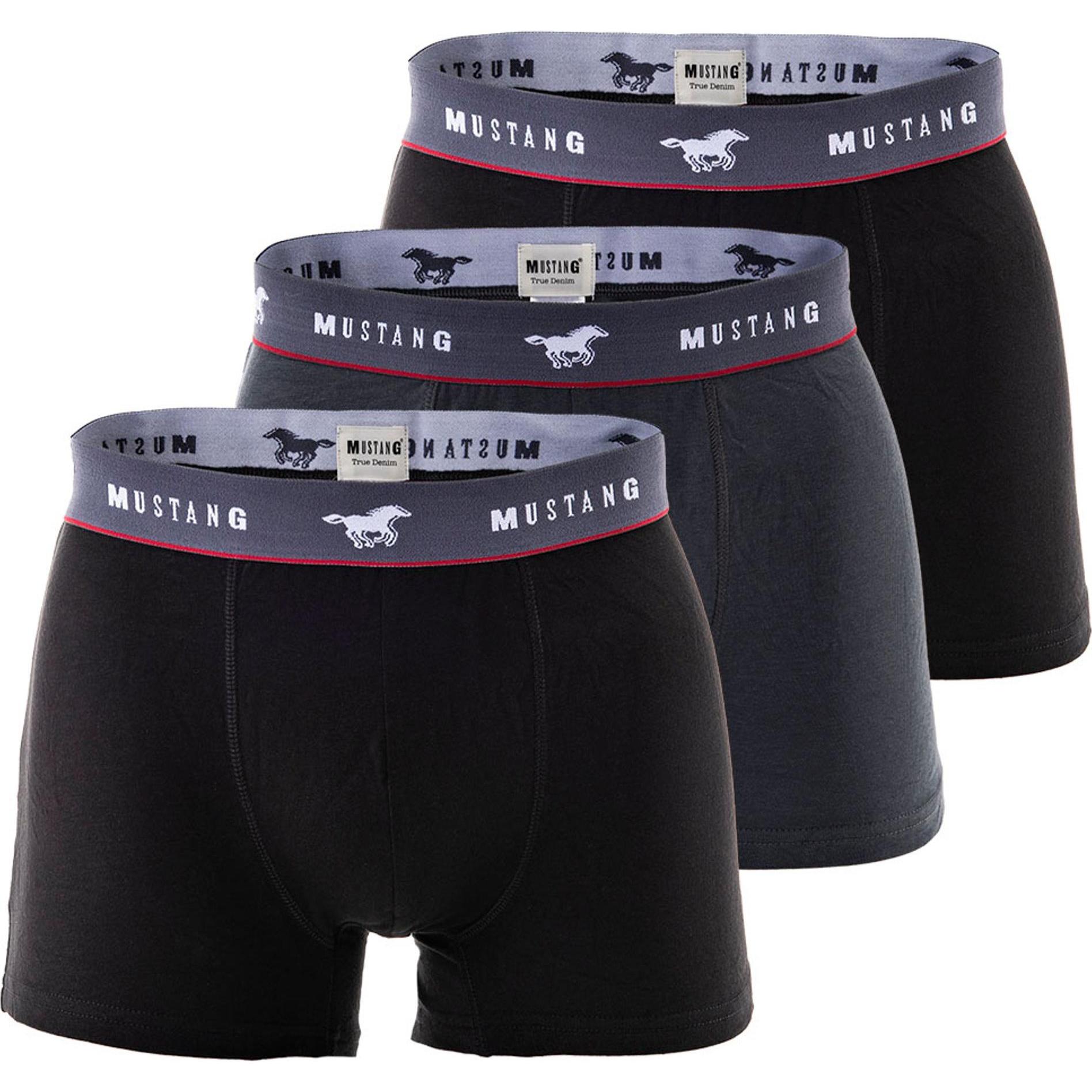 Mustang, Herren, Unterhosen, Boxershorts Casual Stretch, Mehrfarbig, (S, 3er Pack)