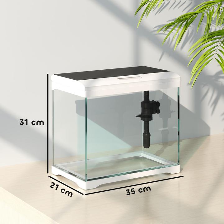 Image du produit PawHut Aquarium Glas, ABS Weiss (17 l)