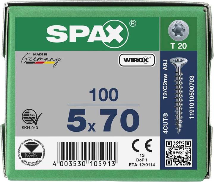 Produktbild Spax Senkmultikopf T-Star Plus T20 Vollgewinde Wirox (100 Schrauben pro Stück)