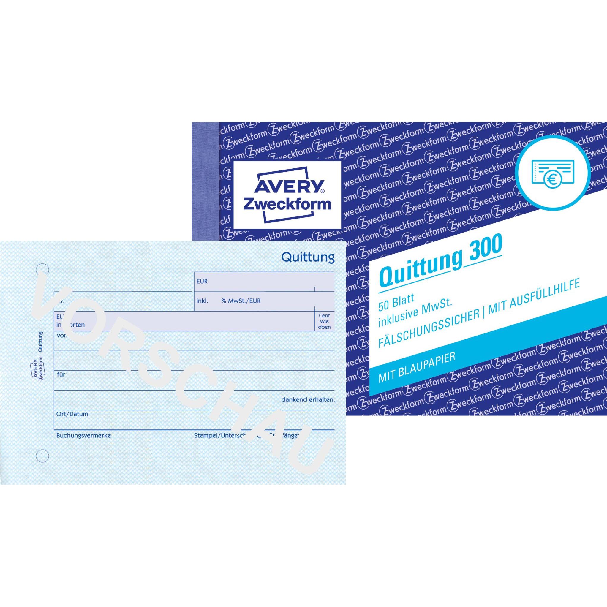 Avery, Polizza di versamento, Ricevuta 300 IVA inclusa 300 (50 x)
