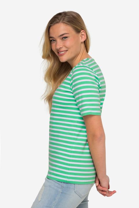 Actual product image Laurasøn Classic Fit Striped T-Shirt Crew Neck Short Sleeve (L)