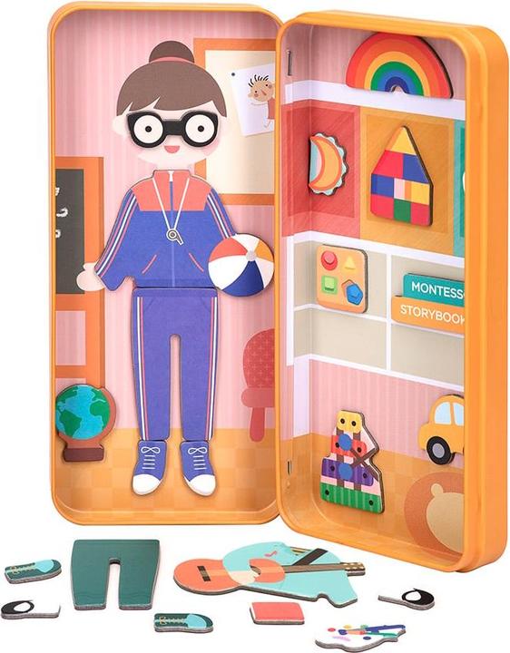 Produktbild mierEdu Magnetspiel Box Dress Up - Lehrer zum Verkleiden I Fördert Motorik + Fantasie I Ideal für zu Hause (32 Teile)