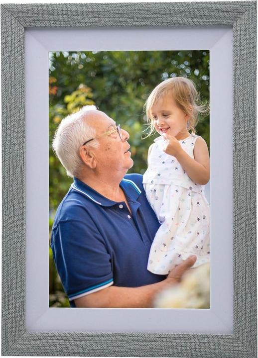 fotolijst met WiFi en Frameo App Fotokader - 10 inch - Pora HD+ -IPS Display Wit/Zilver - Micro SD - (10", 1280 x 800 Pixel)