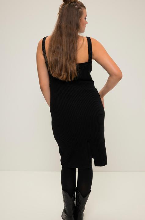 Produktbild Studio Untold Strickkleid, Straight Shape, Trägerform, V-Ausschnitt, Ripp-Strick (50, 52)