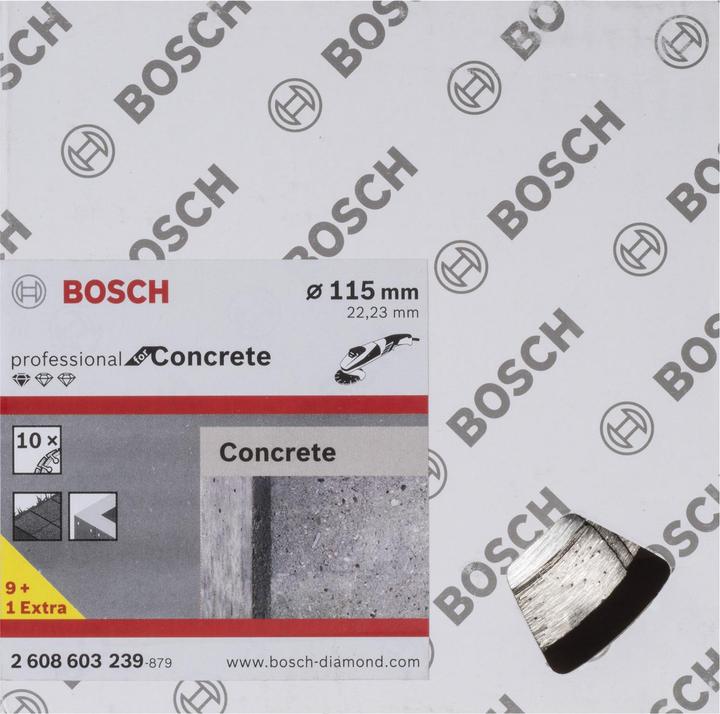 Produktbild Bosch Professional Zubehör Diamanttrennscheibe Standard for Concrete, 115 x 22,23 x 1,6 x 10 mm, 10er-Pack