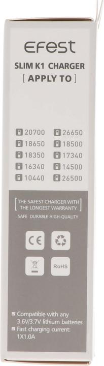 Actual product image Efest K1 Slim Battery Charger (1 pcs., Rechargeable battery)