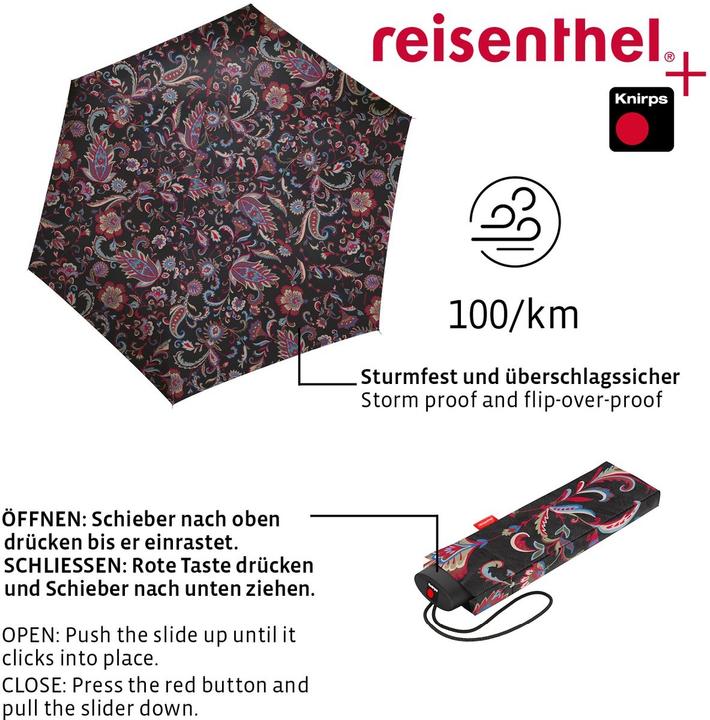 Image du produit reisenthel Parapluie Pocket Mini Paisley Black