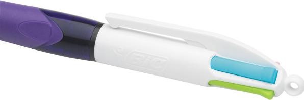 Image du produit Bic Stylo à bille 4C Grip Fashion 8922901 Boîte de 4 couleurs, 12 pièces (Violet, blanc, 12 x)