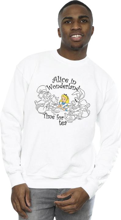 Actual product image Disney Mens Alice In Wonderland Time For Tea Sweatshirt (XL)