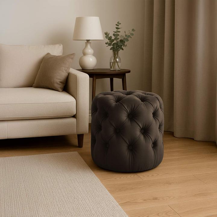 Produktbild Swisshandel24 Sitzhocker Drancy Samt M, braun