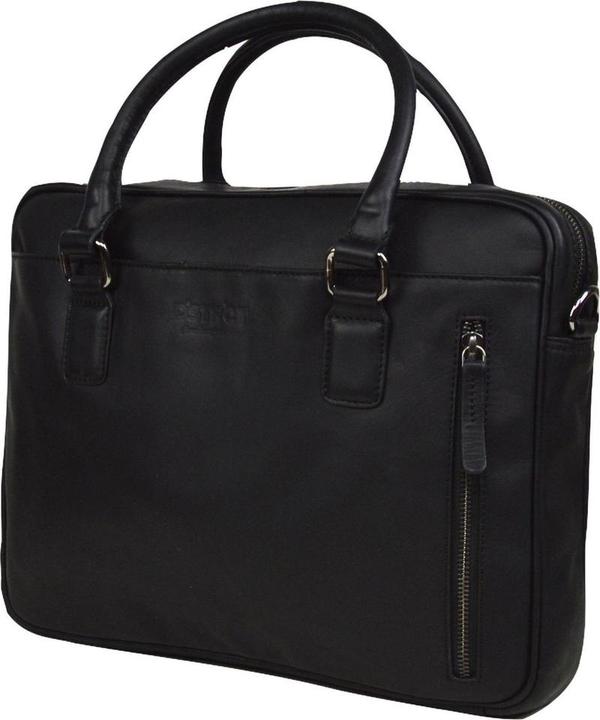 Produktbild DSTRCT Leren Business Laptoptas - 14 inch laptopvak met rits - Zwart luxe volnerf leder (14")