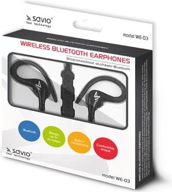 Produktbild Savio WE-03 Kabellose Bluetooth-Kopfhörer (keine Geräuschunterdrückung, 3 h, Kabellos)