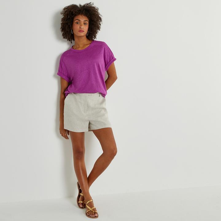 Produktbild La Redoute Collections T-Shirt aus Leinen mit Rundhalsausschnitt (XL)