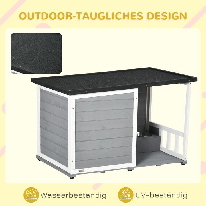 Image du produit PawHut Niche pour chiens avec gamelles (Niche pour chien)