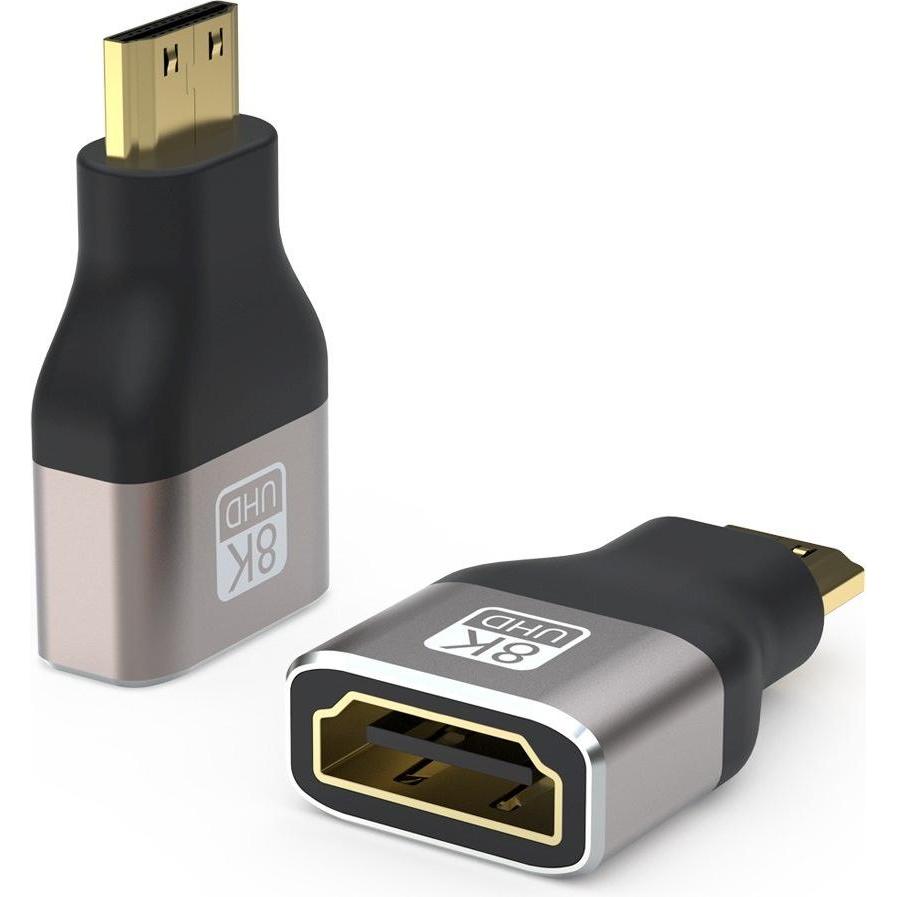 PremiumCord Adattatore 8K HDMI tipo A - mini HDMI tipo C, kovová, pozlacená (Mini HDMI), Adattatore dati + video, Argento