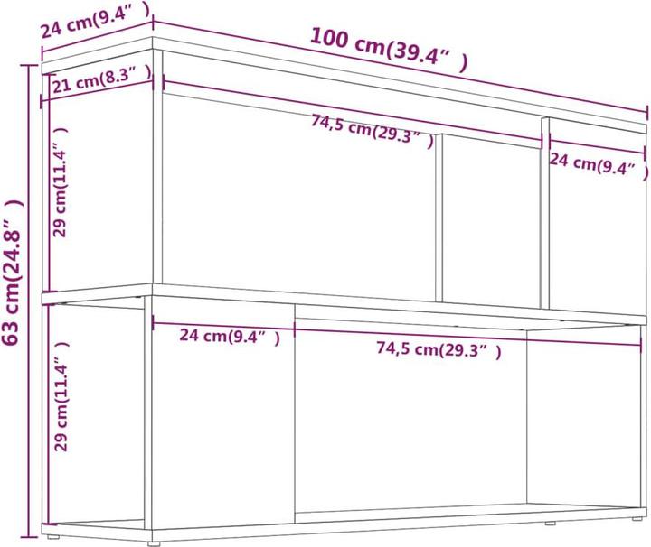 Immagine prodotto vidaXL Bücherregal (100 x 24 x 63 cm)