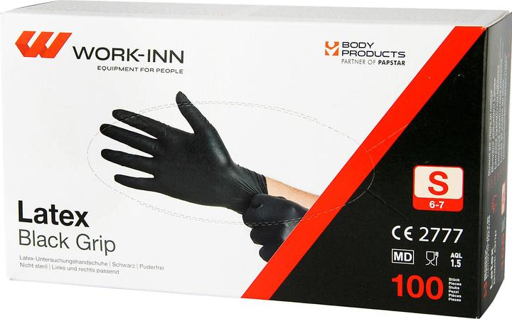 Image du produit Papstar Gants jetables Medi-Inn® PS Latex Black, pour gauche & droite, non poudrés, non stériles, viv... (XL)