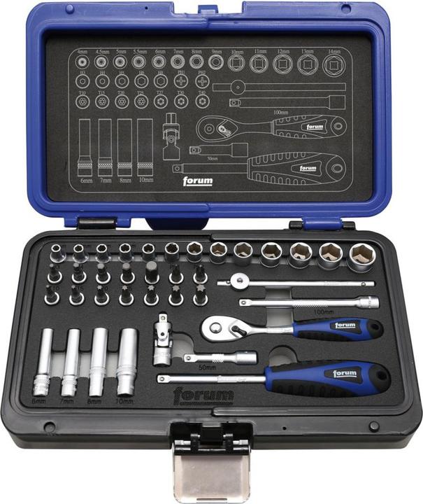 Actual product image Forum Professional Solutions Socket spanner Grt. 1/4" 37 pcs. (10 mm, 11 mm, 12 mm, 13 mm, 14 mm, 4.5 mm, 5.5 mm)