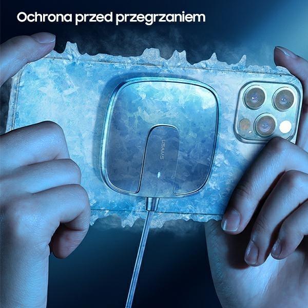 Actual product image Usams CD-159 wireless magnetic charger 15W, White (15 W)