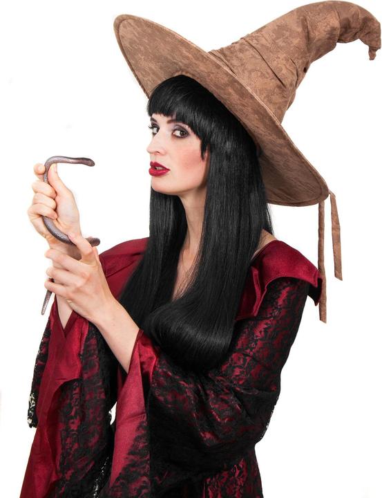 Actual product image Maskworld Langhaarperücke schwarz mit Pony