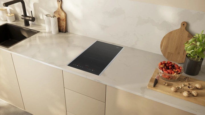 Actual product image Neff N 70, Domino-Kochfeld, Flex-Induktion, 30 cm, Schwarz, Mit Rahmen aufliegend, T63TDX1L0