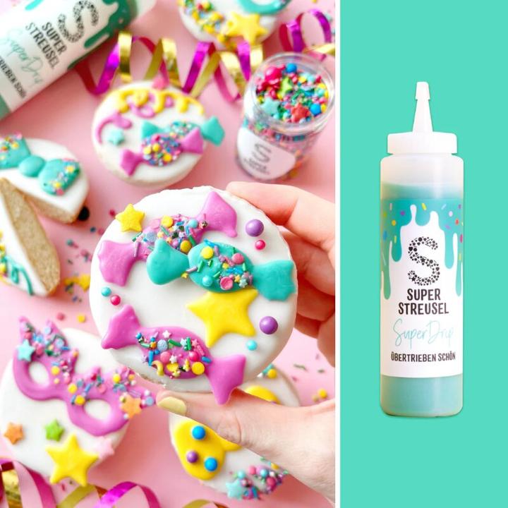 Actual product image Super Streusel Drip Cake Glasur Türkis