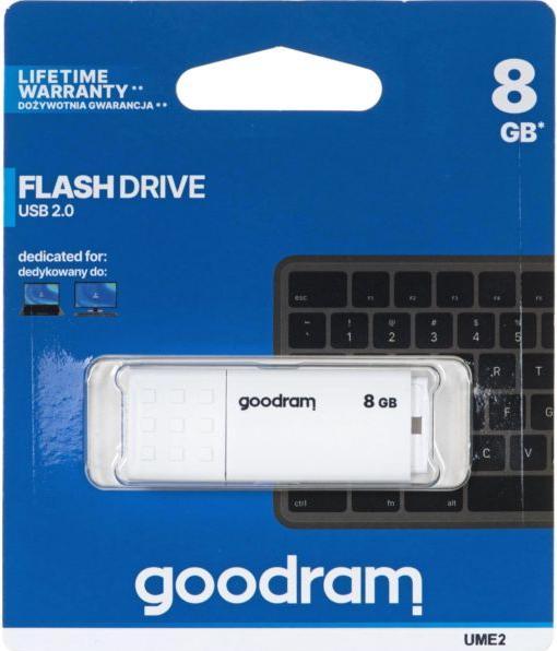 Actual product image Goodram UME2 UME2-0080W0R11 Pendrive (8 GB, USB 2.0, white) (8 GB, USB-A)