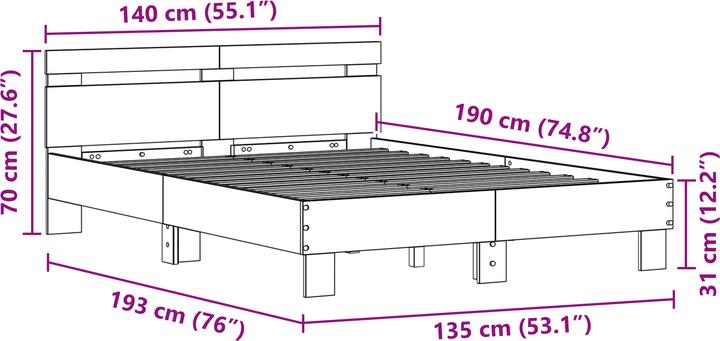 Actual product image vidaXL Bedstead (120 x 200 cm)