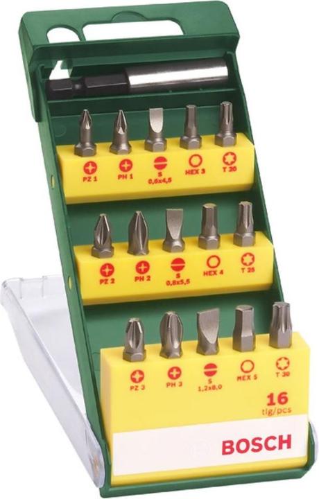 Actual product image Bosch Zubehör 16-piece screwdriver bit set with magnetic universal holder (Allen screw, Hexagon socket TX)