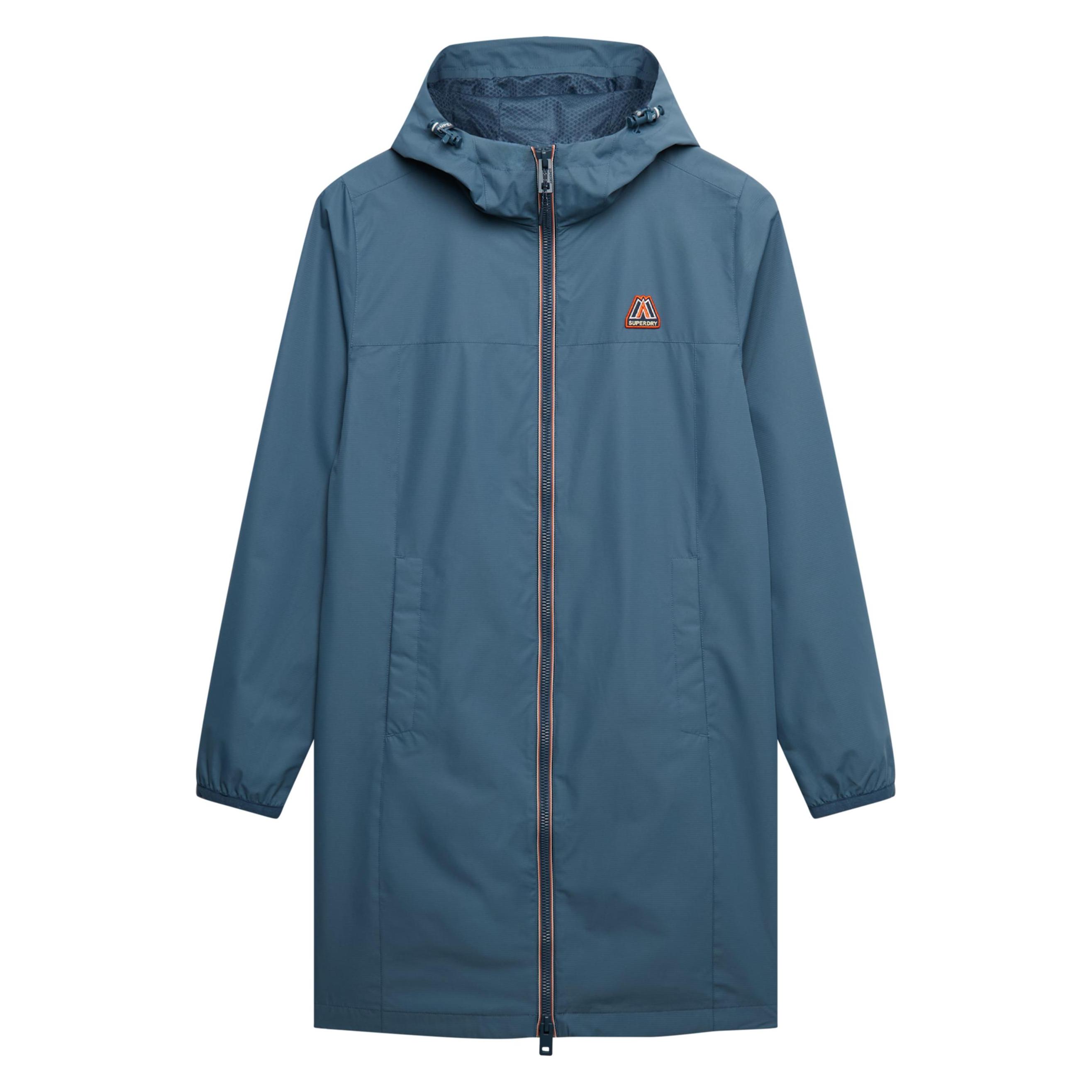 Superdry, Damen, Outdoorjacken, Longline Tri (S), Blau, S