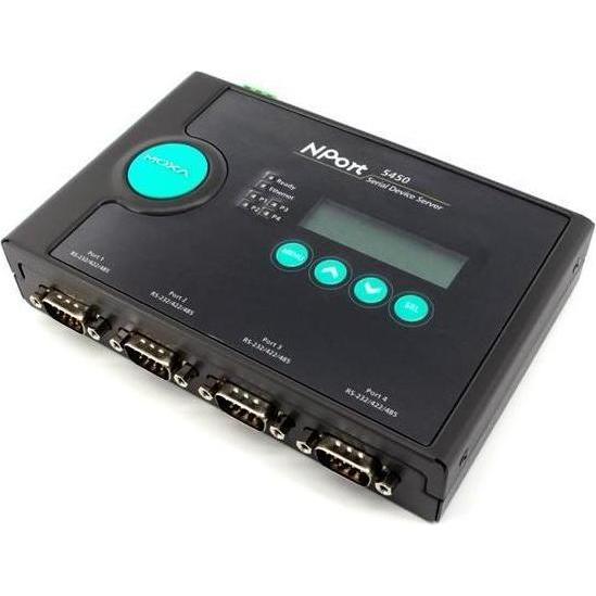Moxa NPORT 5450I W/ ADAPTER - Server di dispositivi RS-232422485 a 4 porte con protezione di isolamento, Convertitore