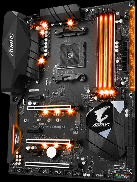 Actual product image Gigabyte AORUS GA-AX370-Gaming K5 (AM4, AMD X370, ATX)