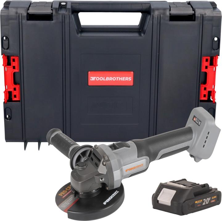 Produktbild Procraft Industrial AG125Abb Akku Winkelschleifer 20 V 125 mm Brushless + 1x Akku 2,0 Ah + RHINO (125 mm)