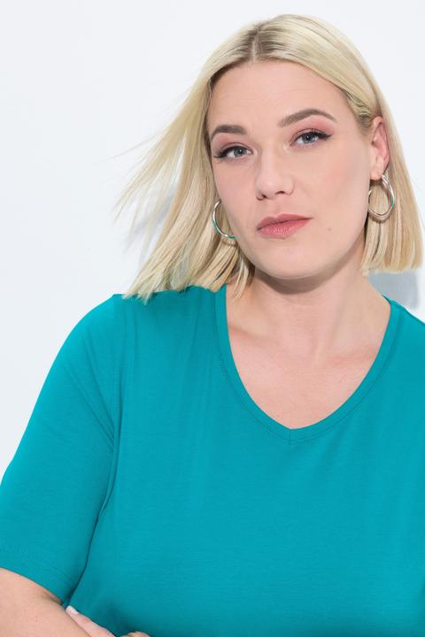Produktbild Ulla Popken T-Shirt, A-Linie, V-Ausschnitt, Halbarm (58)