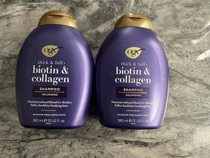 Actual product image Ogx Biotin und Kollagen (385 ml, Liquid shampoo)