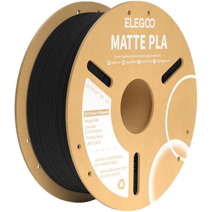 Elegoo PLA Matte (PLA, 1000 g), Filamenti stampa 3D, Nero