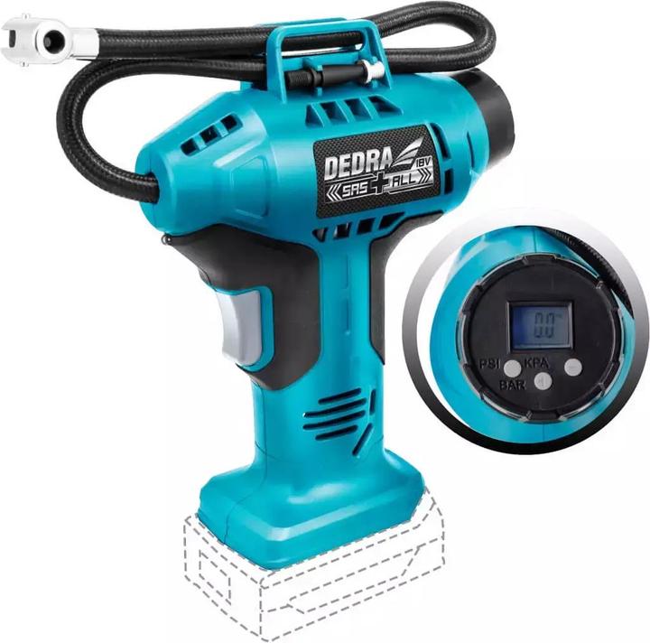 Immagine prodotto Dedra compressore auto 11bar 18V LCD pistola compressore (11 bar, 0 l)