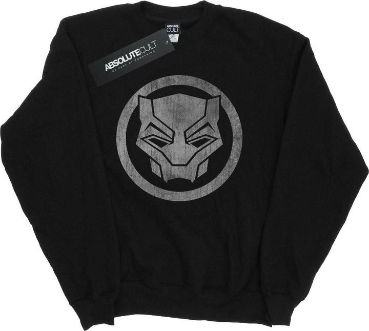 Actual product image Mens Black Panther Distressed Icon Cotton Sweatshirt (3XL)