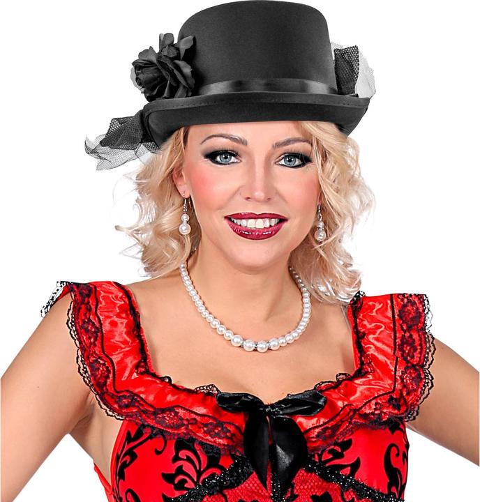 Immagine prodotto Widmann Cappello a cilindro con rosa nera e tulle di feltro