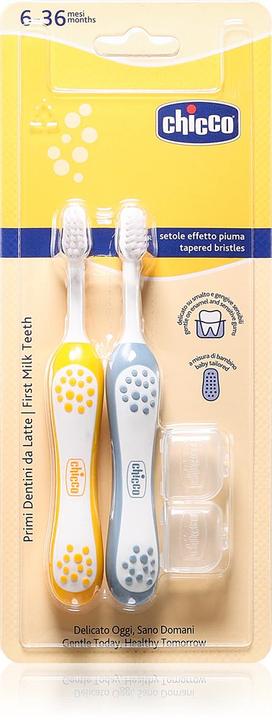 Chicco Tandenborstel voor 6-36 maanden Indigo 2 Stuks (Extra zacht, 2x)