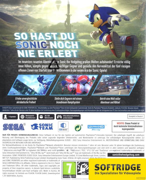 Image du produit Sega Sonic Frontiers - Day One Edition (PS5, DE)