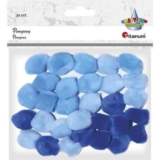 Titanum Acryl-Pompons 25mm blau 30 Stk.