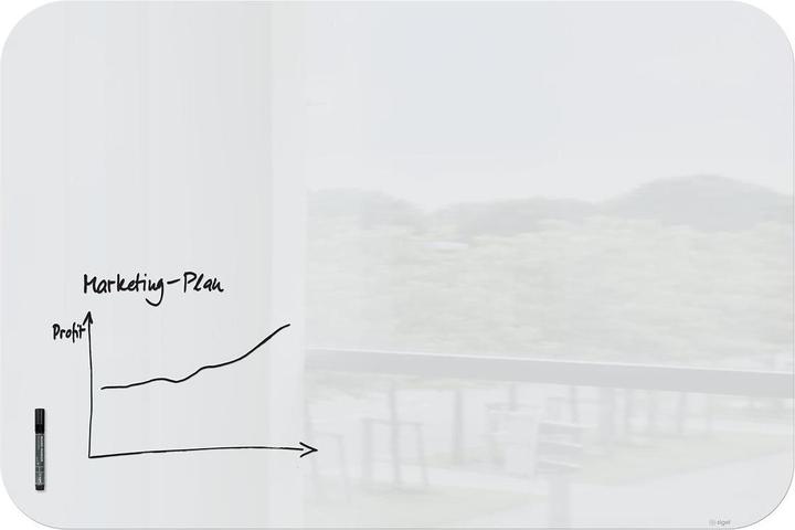 Actual product image Sigel Magnetic Glass Board Artverum with rounded corners white (1500 x 1000 mm)