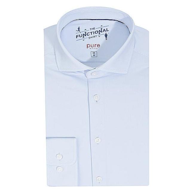 Pure, Herren, Hemden, Jerseyhemd Slim Fit, Blau, (38)