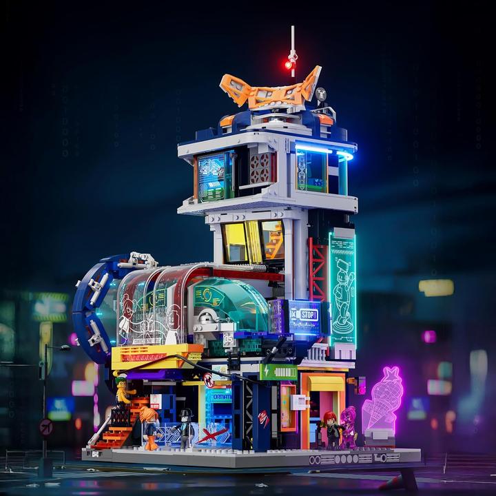 Produktbild Lumibricks Cyberpunk Floating Train Station