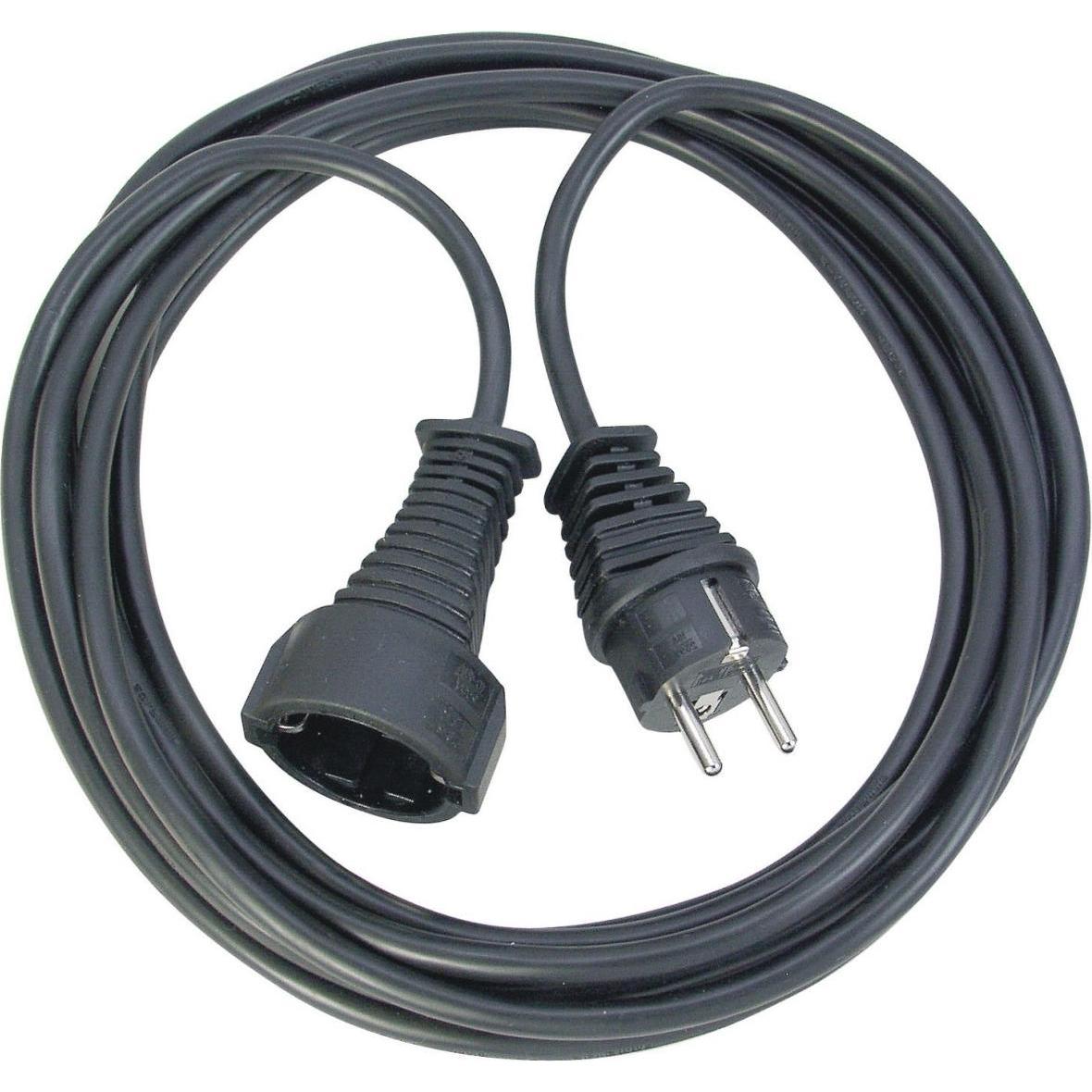 Brennenstuhl, Verlängerungskabel, Qualitäts-Kunststoff-Verlängerungskabel 2m schwarz (2 m, CEE 7/3)
