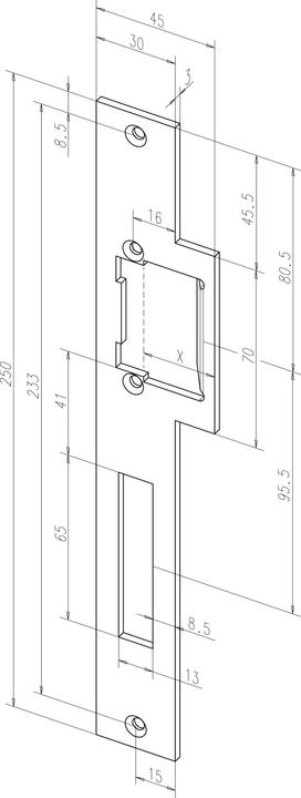Assa Abloy FF Lappen striking plate-------40540-05S.965 galvanised DIN-R (Door handle)