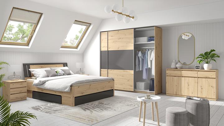 Image du produit Black Red White Lit (180 x 200 cm)